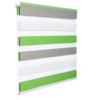 Woltu Doppelrollo Weiss+Grün+Grau 45x150cm - Woltu
