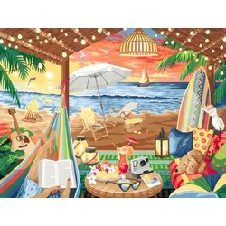Ravensburger CreArt - Malen nach Zahlen 23911 - Gemütliche Strandhütte - ab 12 Jahren - Malen auf Leinwand