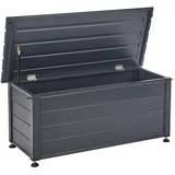 Beliani Gartentruhe 190 l 113 x 52 cm Dunkelgrau