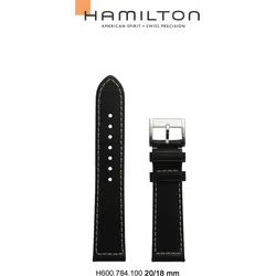 Hamilton - Khaki Field Auto Band-set Leder-schwarz-20/18 H690.784.100 - schwarz