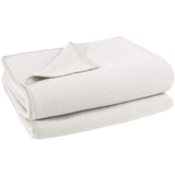 Zoeppritz Soft-Fleece-Decke – Polarfleece-Decke mit Häkelstich – flauschige Kuscheldecke – 110x150 cm – 010 offwhite – von 'zoeppritz since 1828', 103291-010-110x150