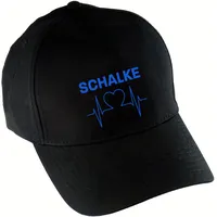 Multifanshop Baseballcap - Schalke - Herzschlag - Druck blau
