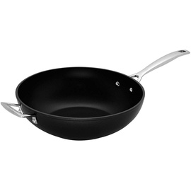 Le Creuset Aluminium-Antihaft Wok-Pfanne mit Gegengriff, Ø 30 cm, Für alle Herdarten inkl. Induktion geeignet, Anthrazit/Silber, 51104300010202