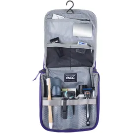 Evoc WASH Pouch Kulturtasche für den Reisealltag (Travel Organizer mit individuell platzierbaren Trennelementen, herausnehmbarer Taschenspiegel, integriertem Haken zum Aufhängen), Carbon Grey - Black
