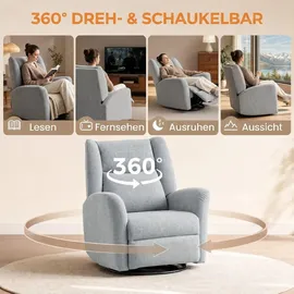 Homcom Relaxsessel Polyester 88 x 102 x 91 cm Hellgrau drehbar