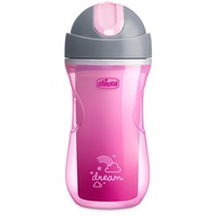 chicco Sport Trinklernbecher für Kinder 266 ml, 14+ Monate Trinkflasche für Kleinkinder, Thermosflasche mit bissfestem, flexiblem Silikonhalm, BPA-frei - Pink