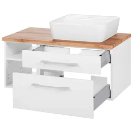 WELLTIME Waschbeckenunterschrank WELLTIME "Davos", weiß, B:90cm H:55cm T:47cm, Schränke, Waschbeckenunterschrank, Badmöbel, Waschtisch inkl. Waschbecken, Breite 90 cm