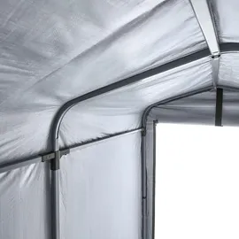 SoBuy Fahrradgarage für 1-2 Fahrräder, wetterfest, grau, silber