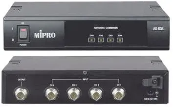 Mipro AD-808 UHF-Antennen-Combiner, aktiv, 4-fach, Frequenzbereich 600-900 MHz, 9,5" Metallgehäuse