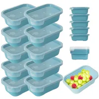 Mypicompany Frischhaltedosen mit Deckel –10-teiliges Set (je 500 ml), BPA-frei, Luftdicht, Stapelbar. Mikrowellen & Spülmaschinengeeignet. Pastellblau Gefrierdosen. Dosen mit Deckel für Lebensmittel