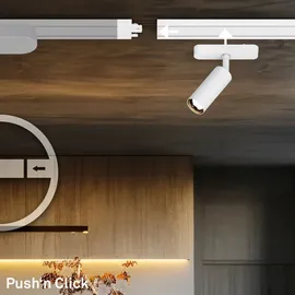 Briloner Luxtrail Schienensystem, Erweiterungsset, 2x LED Spots, Schwenkbar, Erweiterbar, Weiß, 1 m -