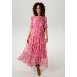 Aniston CASUAL Sommerkleid, mit fantasievollem Blumen- und Paisley-Druck, Gr. 36 - N-Gr, pink-sand-orange-rot-gelb-lavendel-rot-wollweiß-rosa-apricot-zimt, , 77473852-36 N-Gr