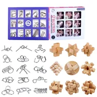15000P 24St. Metall Knobelspiele Set Holz Rätsel Brainteaser IQ Spiel Knifflige Puzzle 3D Denkspiel Logikspiele Adventskalender Inhalt Geduldspiele für Kinder und Erwachsene, Lösungen sind dabei