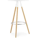 KADIMA DESIGN Hochtisch aus weißem Holz, Ø 60 cm, Naturholzbeine, Rund | KADIMA DESIGN
