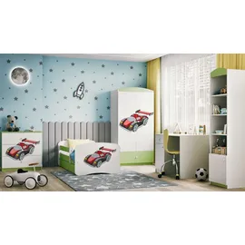 raumhirsch furniture Kinderbett Rennwagen 80 x 180 cm Holzwerkstoff grün