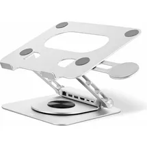 T'nB NBSTANDHUB Aluminium 360 verstellbarer Notebook-Ständer mit abnehmbarem 6-in-1-Hub, iClick –