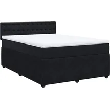 vidaXL Boxspringbett mit Matratze Schwarz 140x200 cm Samt