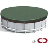 Victoam Poolabdeckung Rund 460 cm für 366-400 cm, 2-in-1 Pool Winterabdeckung aus 200g/m2 PE Material, Solarplane Pool für Sommer & Winter, UV-Schutz Abdeckplane Poolplane, Winddicht und ReißFest