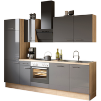 OPTIFIT Küchenzeile Optikoncept Jonte 270 cm Anthrazit-Wildeiche Nachb.