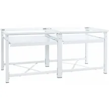 vidaXL Waschmaschinen-Untergestell 2er mit Ausziehbaren Ablagen Weiß