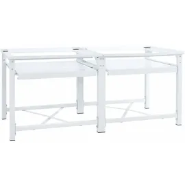 vidaXL Waschmaschinen-Untergestell 2er mit Ausziehbaren Ablagen Weiß