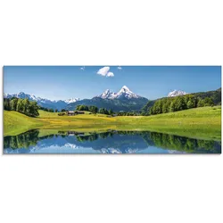 Artland Glasbild »Landschaft in den Alpen«, Berge, (1 St.), in verschiedenen Größen Artland Farbe Bild(er): blau