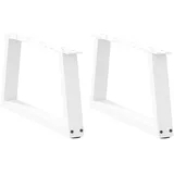 vidaXL Couchtischbeine V-Form 2 Stück Weiß 50x(30-31,3) cm Stahl