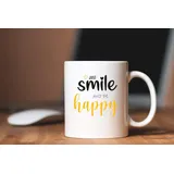 HD PRINT4YOU Kaffeetasse - Fototasse bedruckt personalisiert Keramik Tasse Motivtasse (Just Smile)