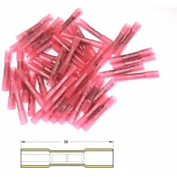 Bihr Schrumpfende Crimpspitze zum Ende Ø0,5/1,5mm2 - 50 Stück transparent rot, rot