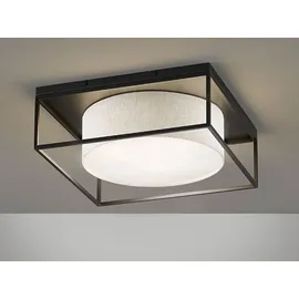 meine wunschleuchte Eckige Deckenleuchte 3 Leuchtmittel 50x50cm Leinenstoff Beige