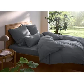 MY HOME Bettwäsche »Valje« 2 Stk., tlg. NEUHEIT: ab Größe 135x200 cm, Jersey, Qualität in Melange-Optik 33800865-0 anthrazit 1 Stk.,