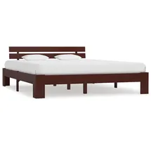 vidaXL Massivholzbett 180 x 200 cm Dunkelbraun