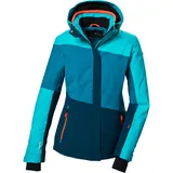 KILLTEC Damen Skijacke/Funktionsjacke mit abzippbarer Kapuze und Schneefang KSW 67 WMN SKI JCKT, aquaverde, 36,