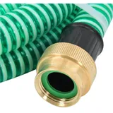 vidaXL Saugschlauch mit Messing-Anschlüssen Grün 1,1" 25 m PVC