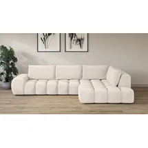 otto home »AZITA L-Form, XXL 352 cm Designsofa in Bubble-Opitk« lose Rückenkissen, traumhafte Steppung, Maße B/T/H: 352/210/72 cm, beige,