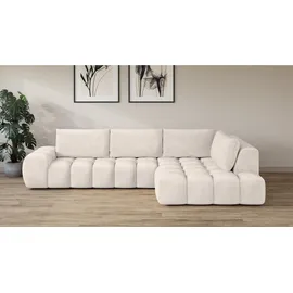 otto home »AZITA L-Form, XXL 352 cm Designsofa in Bubble-Opitk« lose Rückenkissen, traumhafte Steppung, Maße B/T/H: 352/210/72 cm, beige,