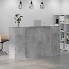 vidaXL Empfangstheke Betongrau 180x50x103,5 cm Holzwerkstoff