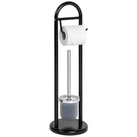 Bremermann Stand-WC-Garnitur 2in1, WC-Bürste, WC-Rollenhalter, schwarz