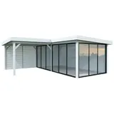 Palmako Carport/Pavillon Connect Lenna 24,9 m2 Set 414 Slide weiß lackiert
