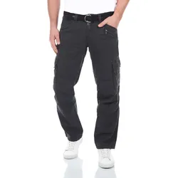 TIMEZONE Herren Cargo Hose BenitoTZ Loose Fit Loose Fit Grau Normaler Bund Reißverschluss L 36