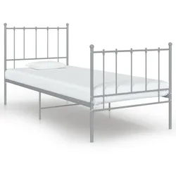 Bett Grau Metall 100x200 cm