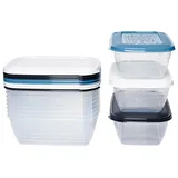Kigima Gefrierdosen 12x1,2L rechteckig Bunt – Elegante Vorratsdosen mit Deckel luftdicht – Transparente Frischhaltedosen mit Deckel – Aufbewahrungsbox Küche für Mealprep & Organisation – Made in EU