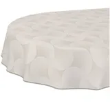 ANRO Tischdecke abwaschbar Tischtuch Baumwolle Polyester wasserabweisend (Einzelstück 1-tlg), Schmutzabweisend Geometrie Beige Oval 220x140cm beige Oval | 140 cm x 220 cm