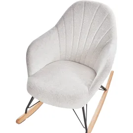 Beliani Schaukelsessel SKALE Polyester 70 x 85 x 94 cm Cremeweiß
