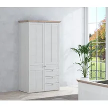 Forte Drehtürenschrank Iloppa 105,3 x 192,6 x 57,3 cm Braun/Weiß