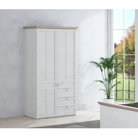 Forte Drehtürenschrank Iloppa 105,3 x 192,6 x 57,3 cm Braun/Weiß