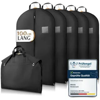 Bruce. Bruce.® 5x Kleidersack Kurz 100x60cm – Atmungsaktive Kleiderhülle für Anzug, Jacke & Hemd – 120 GSM Materialstärke – Anzugtasche für Reisen & Aufbewahrung