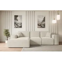 altdecor Ecksofa in L-Form Corner Sofa Bett Eckcouch Couch Wohnlandschaft Cauchsofa SERRA-L - 266x169x80 cm Beige