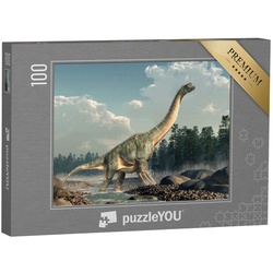 puzzleYOU Puzzle Brachiosaurus, riesiger Sauropoden-Dinosaurier, 100 Puzzleteile, puzzleYOU-Kollektionen Dinosaurier, Tiere aus Fantasy & Urzeit