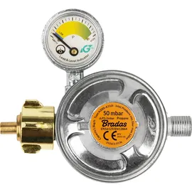 Bradas Gasdruckregler 50 mbar mit Manometer,